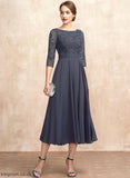 A-Line With Sequins Bride Dress Neck Louise the Scoop Tea-Length Chiffon Mother of the Bride Dresses of Mother Lace