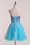 Homecoming Dresses Sweetheart With Rhinestones Tulle A