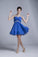 Homecoming Dresses Short/Mini Rulffled&Beaded Chiffon Dark Royal Blue