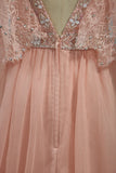 Straps With Beads A Line Prom Dresses Tulle &