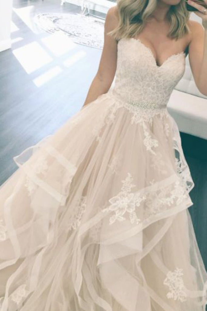 New Arrival Sweetheart A Line Wedding Dresses With Applique