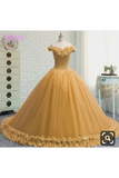 Off The Shoulder Ball Gown Quinceanera Dresses Tulle With Handmade