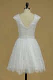 A Line Lace Bateau Homecoming Dresses Short/Mini