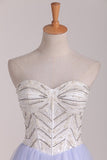 Sweetheart Beaded Bodice Homecoming Dresses A Line