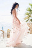 Halter Backless Chiffon Beach Wedding Dresses With Appliques STBPR1EZ5X1