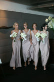 A Line V Neck Chiffon With Ruffles Bridesmaid Dresses Floor
