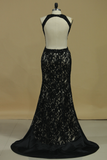 Scoop Open Back Mermaid Lace With Beads Evening