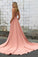 Sexy Open Back High Neck A Line Satin Court Train