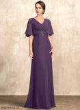 Bride Chiffon V-neck Lucile Sequins of With Floor-Length Mother the A-Line Dress Lace Mother of the Bride Dresses
