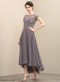 Bride With the Gloria Scoop Neck Sequins Mother A-Line Dress Mother of the Bride Dresses of Asymmetrical Beading Chiffon Lace