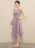 of the Chiffon Sophronia Lace A-Line Cascading Mother of the Bride Dresses With Ruffles Dress Neck Mother Ankle-Length Bride Scoop