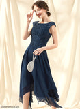 Beading A-Line With Scoop Chiffon Ankle-Length Cocktail Lace Cocktail Dresses Jean Neck Dress