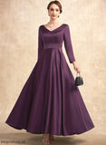 Bride of the A-Line Mother of the Bride Dresses Mother V-neck Dress Pockets With Ankle-Length Satin Gisselle