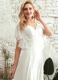 With Lace Floor-Length Dress V-neck Heaven Split Wedding Dresses Wedding Front A-Line