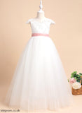 - Scoop With Floor-length Erika Flower Dress Flower Girl Dresses Ball-Gown/Princess Girl Lace/Sash Sleeveless Lace Neck