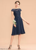 Homecoming Dresses Homecoming Bow(s) Dress With Lace Knee-Length Neck Chiffon Scoop A-Line Shannon