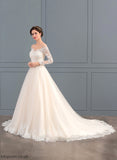 Tulle Ball-Gown/Princess Reyna Dress Lace Wedding Train Wedding Dresses Chapel