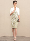 With Lace V-neck Sequins Knee-Length Sheath/Column Lizeth Mother of the Bride Dresses Dress Beading Bride the Mother of