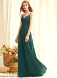Neckline Floor-Length Length Embellishment A-Line Fabric V-neck Pleated Silhouette Celeste A-Line/Princess Sleeveless Bridesmaid Dresses