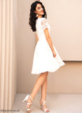 Sadie A-Line V-neck Dress Knee-Length Chiffon Lace Wedding Wedding Dresses