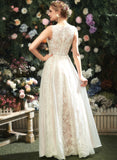 Floor-Length Scoop With Neck Dress Wedding Wedding Dresses A-Line Janiah Lace