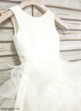 Scoop Floor-length Girl - Gown With Flower Neck Organza Dress Sleeveless Ruffles Abby Flower Girl Dresses Ball