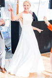 White A Line Court Train Sleeveless Backless Satin Wedding Dresses
