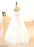 Floor-length Sash/Beading/Appliques/Bow(s) included) NOT Dress Cristina (Petticoat Scoop Sleeveless Ball-Gown/Princess Girl With Neck Tulle/Lace Flower Girl Dresses - Flower