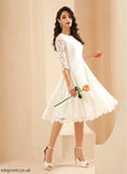 Amiya A-Line Knee-Length Wedding Dresses Wedding Dress Neck Scoop Lace