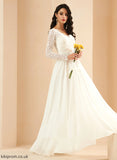 Sweep Wedding Dresses Dress Train A-Line Lace Rosalie V-neck With Wedding Chiffon