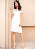 Chiffon Knee-Length Lace Wedding Dresses Wedding Dress With A-Line V-neck Maddison