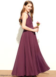 Neckline Junior Bridesmaid Dresses Square Floor-Length A-Line Chiffon Allison Lace
