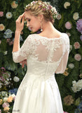 Illusion Melissa Lace With A-Line Wedding Dresses Tea-Length Wedding Dress