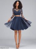 Homecoming Dress A-Line Lace Short/Mini With Patsy Tulle Neck Scoop Homecoming Dresses