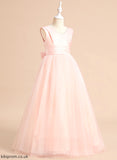 Flower Dress Eliza Sleeveless - Flower Girl Dresses Girl Bow(s) Floor-length With Satin/Tulle V-neck Ball-Gown/Princess
