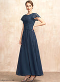 A-Line Sequins Ankle-Length Scoop Chiffon Mother of the Bride Dresses Lace the Neck Bride With of Mother Janiyah Dress