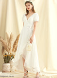 Chiffon Asymmetrical Jane Dress V-neck Wedding Dresses Wedding A-Line