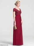 With Ellen Mother of the Bride Dresses Mother Beading Dress Chiffon Ruffle the V-neck Bride A-Line Lace of Floor-Length