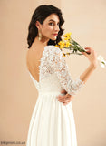 Wedding Train Chiffon Wedding Dresses Dress Adriana Scoop A-Line Sweep With Lace Neck