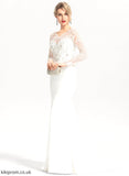 Kallie Stretch Train Crepe Wedding Beading Trumpet/Mermaid Sequins Lace With Wedding Dresses V-neck Sweep Dress