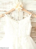 Tulle/Lace Flower With Sleeveless Kaia Flower Girl Dresses Dress Rhinestone Girl Knee-length Straps - A-Line