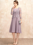 Mother of the Bride Dresses Dress the Neckline A-Line Bride Mother of Knee-Length Square Heidy Chiffon