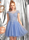 Scoop Lace Dress Tulle Beading Lace Homecoming Neck Appliques Short/Mini Noemi With Homecoming Dresses A-Line
