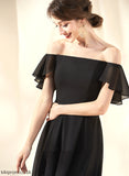 Cocktail Cascading With Off-the-Shoulder A-Line Yareli Chiffon Dress Ruffles Cocktail Dresses Asymmetrical