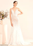 Wedding Dress Tulle Lace V-neck With Harmony Trumpet/Mermaid Train Wedding Dresses Lace Court