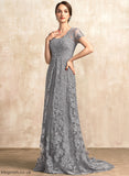 Hailie Bride Lace Sweep A-Line Mother Train Chiffon Dress Neckline Mother of the Bride Dresses Square of the