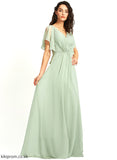Neckline Embellishment Fabric Silhouette V-neck Floor-Length Ruffle A-Line Length Marissa Bridesmaid Dresses