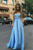 Prom Dresses A Line Sweetheart Satin With Applique And