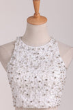 White Homecoming Dresses Scoop Lace Two