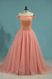 Ball Gown Boat Neck Quinceanera Dresses Tulle With